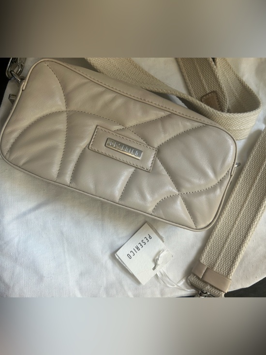 Peserico Handbags - Peserico Cream Quilted Leather Crossbody Bag